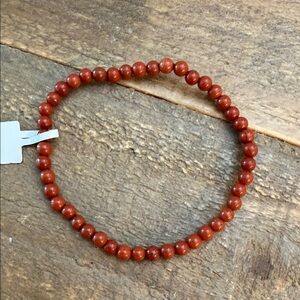 Red jasper 4mm crystal Beaded Bracelet